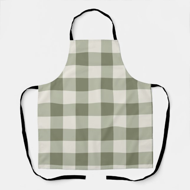 Delantal Clásico Green Farmhouse Gingham Style (Anverso)