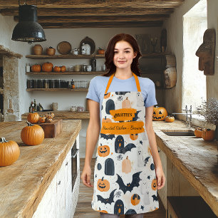 Delantal Clásico patrón de cocina de Halloween para hornear