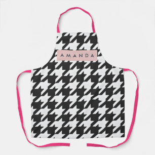 Delantal Clásico Personalizado Houndstooth Negro y Blanco