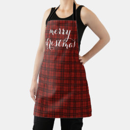 Delantal Clásico Plaid Feliz Navidad Festivo - 