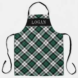 Delantal Clásico Verde Negro Cuadro Monograma Hombre