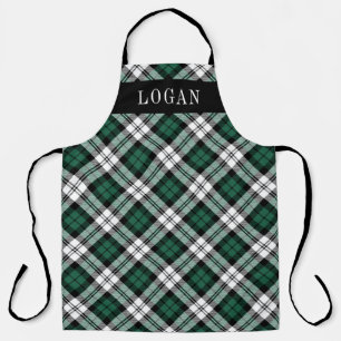 Delantal Clásico Verde Negro Cuadro Monograma Hombre