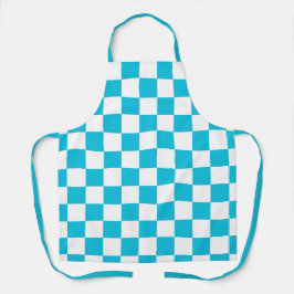 Delantal Classic aqua blue checkerboard