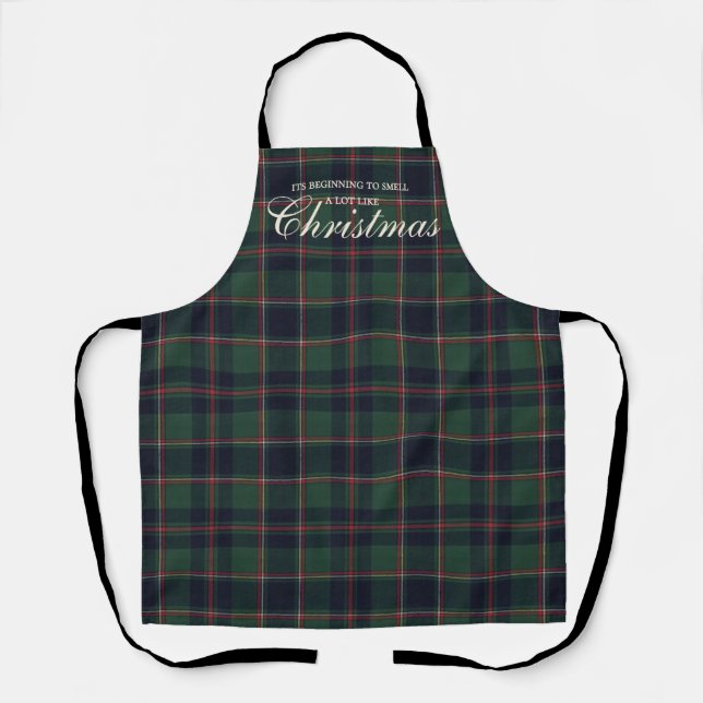 Delantal Classic Dark Blue Red Green Plaid Pattern (Anverso)