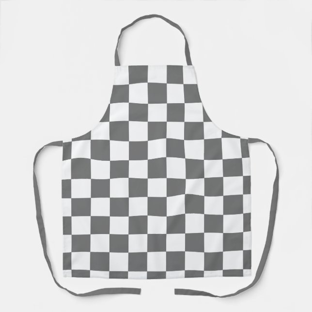Delantal Classic grey checkerboard (Anverso)