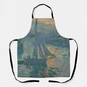 Delantal Claude Monet Amanecer Marino Barco de Vela Impresi