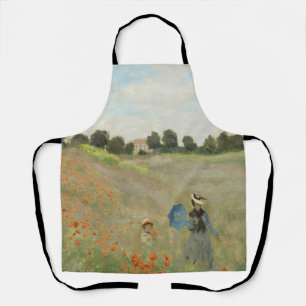 Delantal Claude Monet El campo de amapolas cerca de Argente