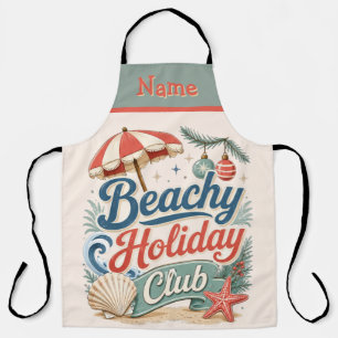 Delantal Club de Vacaciones Playeras Navidad Costera Retro