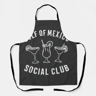 Delantal Club Social del Golfo de México Funny Retro