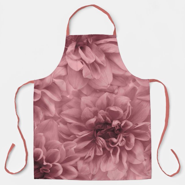 Delantal Clúster de flores de Dahlia rosa/malva clara (Anverso)