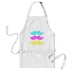 Delantal CMY Mustaches (estilo letterpress)