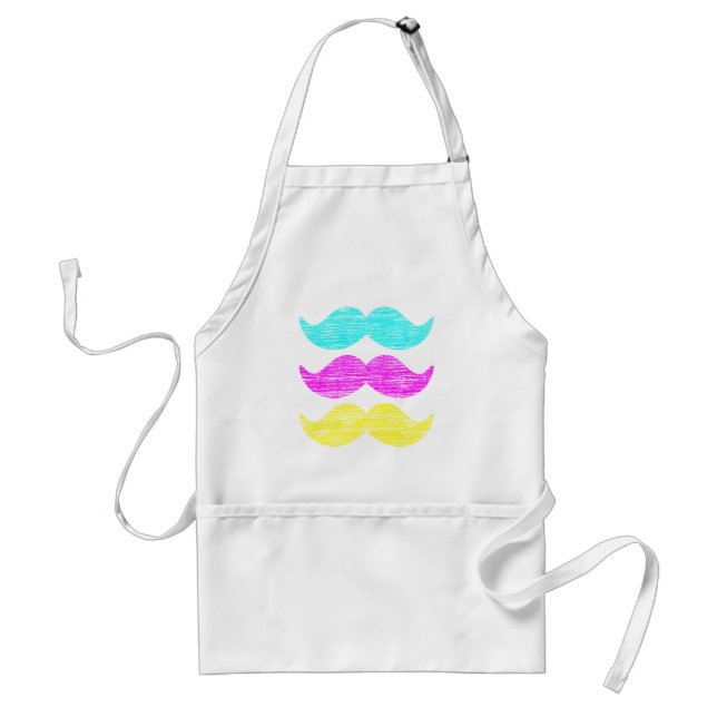 Delantal CMY Mustaches (estilo letterpress) (Frente)