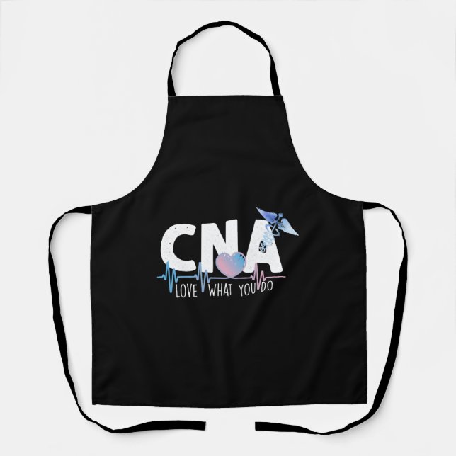 Delantal CNA Ama Lo Que Haces Enfermería Certificada Heartb (Anverso)