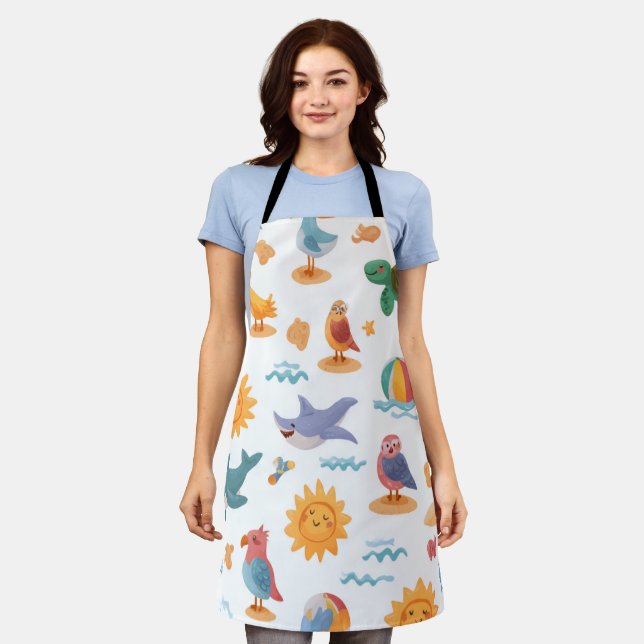 Delantal Coastal Breeze All-Over Print Apron Gift (Gastado)