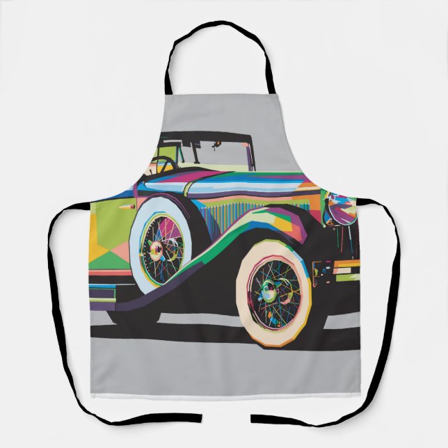 Delantal Coche clásico colorido (Anverso)
