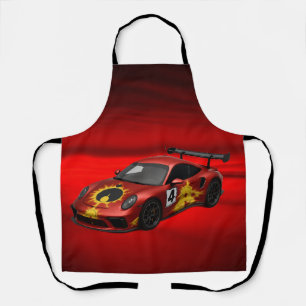 Delantal Coche de carreras Mandelbrot rojo