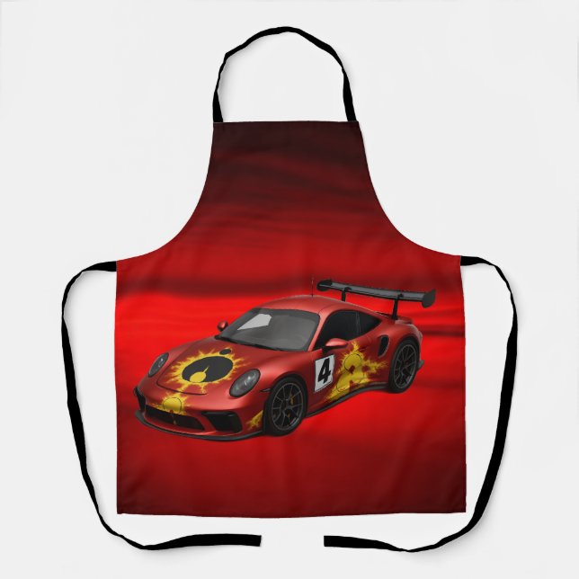 Delantal Coche de carreras Mandelbrot rojo (Anverso)