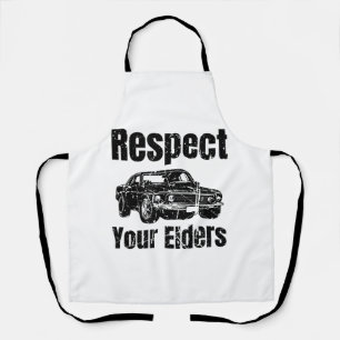 Delantal Coche Divertido - Respeto Antiguo a los Mayores Cl