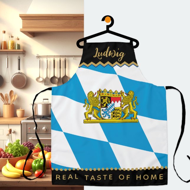 Delantal Cocina, Apron, Cocina, Apron de Bandera Baviera (Patriotic Bavaria Chefs Apron / name)