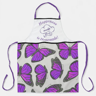 Delantal Cocina Apron con mariposas púrpura