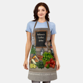 Delantal Cocina Apron con tu nombre en la pizarra