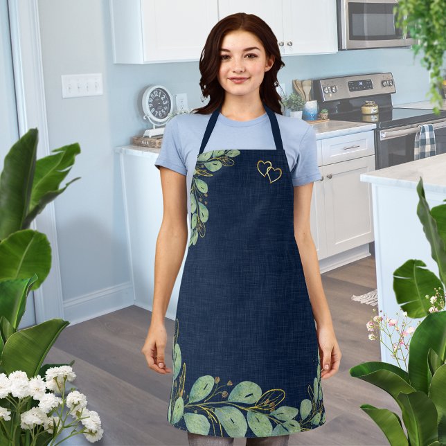 Delantal Cocina azul de la marina Eucalyptus Greenery (Subido por el creador)