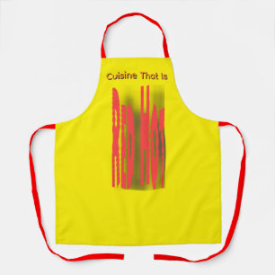 Delantal Cocina Caliente Rojo Amarillo Brillante