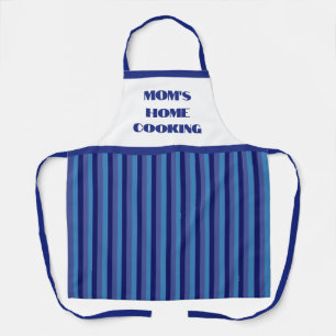 Delantal Cocina casera de mamá con franja azul simple