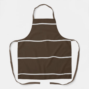 Delantal Cocina Chef Rayas Horizontales Blancas Marrón