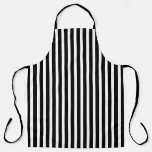 Delantal Cocina clásica a rayas en blanco y negro