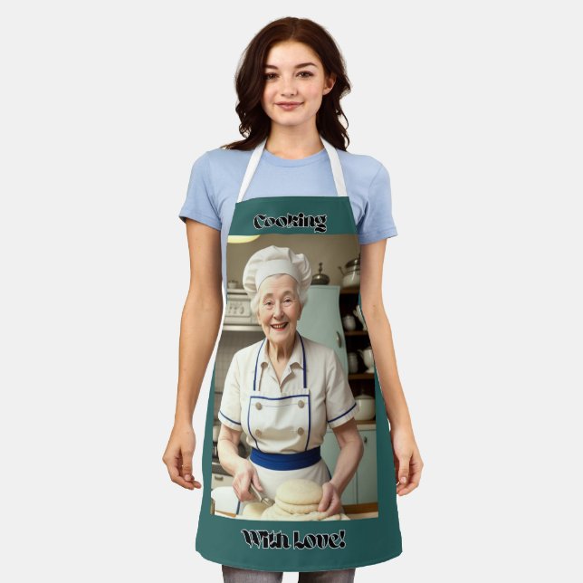 Delantal Cocina con amor Apron Adulto Azul (Gastado)