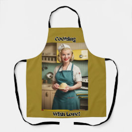 Delantal Cocina con amor Olive Apron Black Straps
