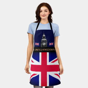 Delantal Cocina con bandera británica y británica, cocina