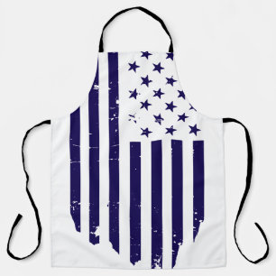 Delantal Cocina con bandera estadounidense vintage