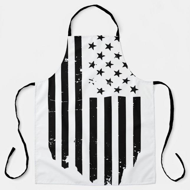 Delantal Cocina con bandera estadounidense vintage (Anverso)