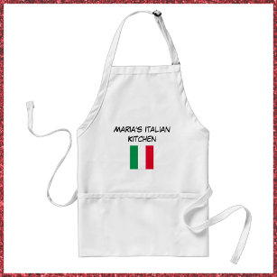 Delantal Cocina con bandera italiana verde y blanca persona