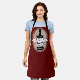 Delantal Cocina con botella de vino con cocina personalizad