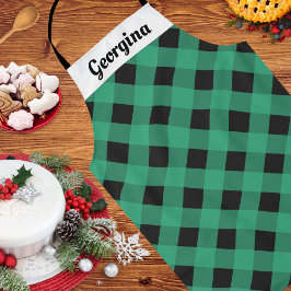 Delantal Cocina con estampado de búfalo verde personalizada