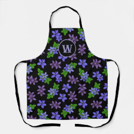 Delantal Cocina con estampado de flor azul de Jamaica