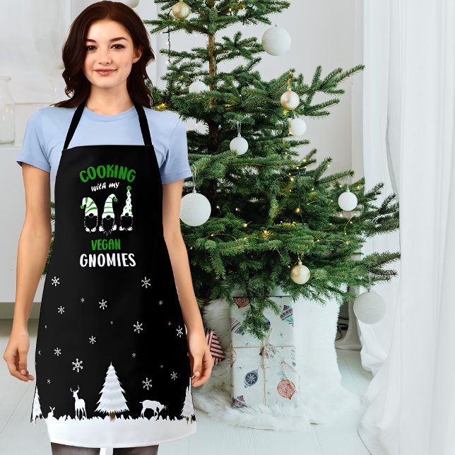 Delantal Cocina con mis gnomos veganos, cocina vegan (Subido por el creador)