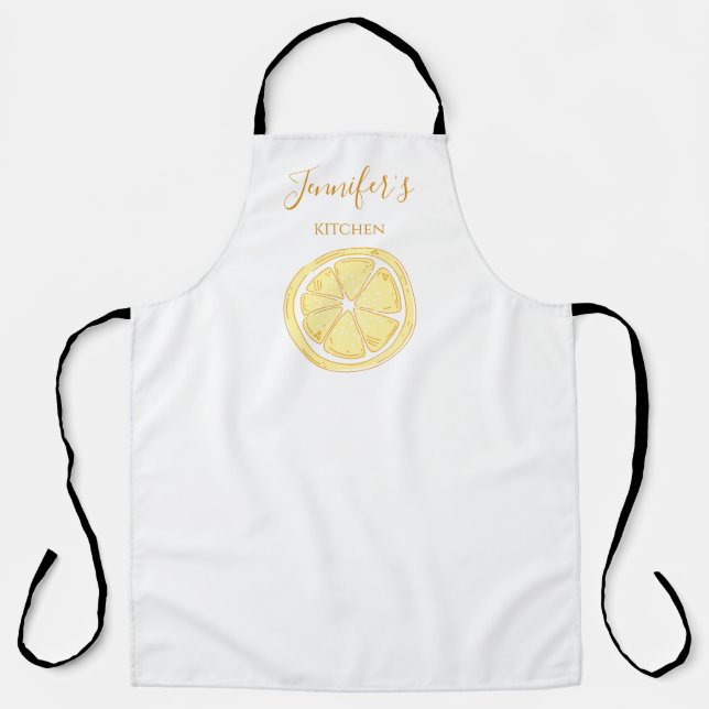 Delantal Cocina con tema de limón en rodajas (Anverso)