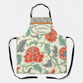 Delantal Cocina de abuela personalizada floral japonesa