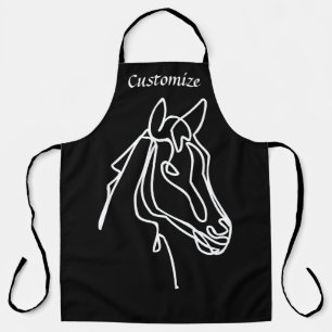 Delantal Cocina de caballos blancos y negros