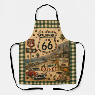 Delantal Cocina de café costera de California Ruta 66