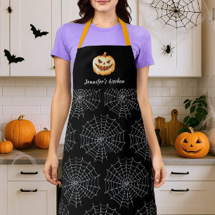 Delantal Cocina de calabaza malvada personalizada de Hallow