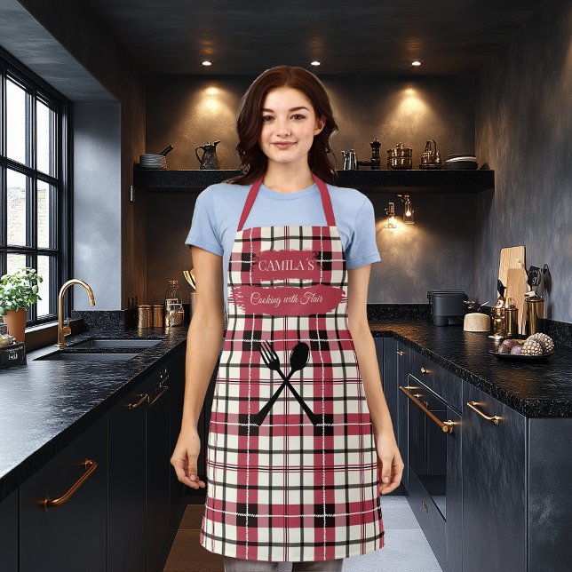 Delantal Cocina de Camila con colmenillas rojas con utensil (Subido por el creador)