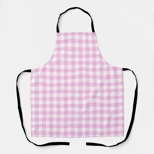 Delantal Cocina de Campo a Cuadros Rosados (Anverso)