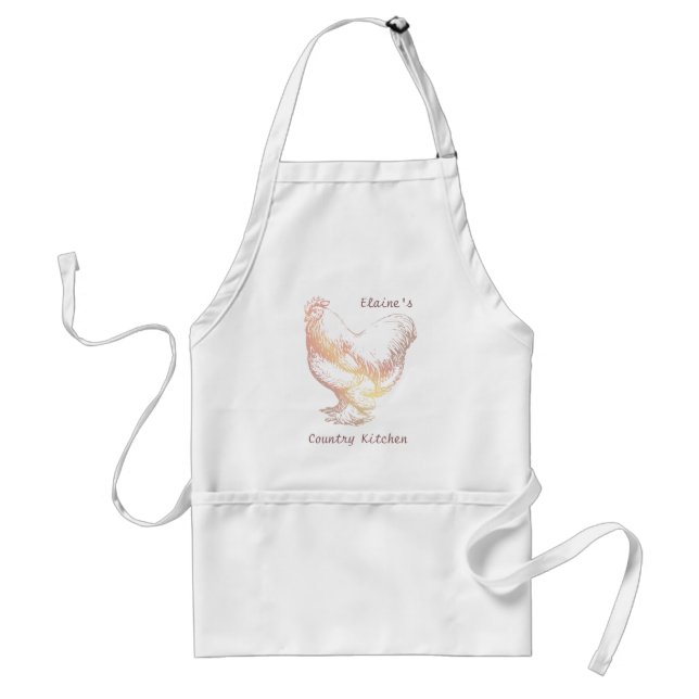Delantal Cocina de campo de pollo Apron personal (Frente)