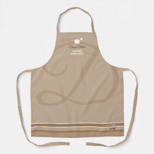 Delantal Cocina de chef taupe con su nombre de patrón