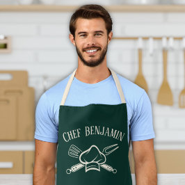 Delantal Cocina de Cocina con Nombre Personalizado del Chef